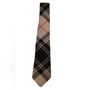Moffat Scottish Wool Plaid Tie Tan Black Made in Scotland
